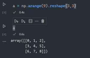 课件通过 np.arange(...).reshape(...) 演示数组的形状：一维连续数据可以按行/列重排成不同 view，广播与切片都建立在这个形状概念上。