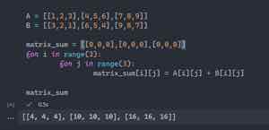 课件用三层循环的 matrix_sum 与 NumPy 写法对照：手工 for 循环逐元素相加，而数组接口一次表达整个矩阵相加。